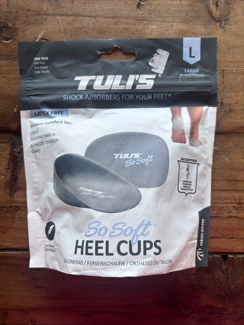 Tuli’s So Soft Heavy Duty Heel Cups - Gray - Large unisex